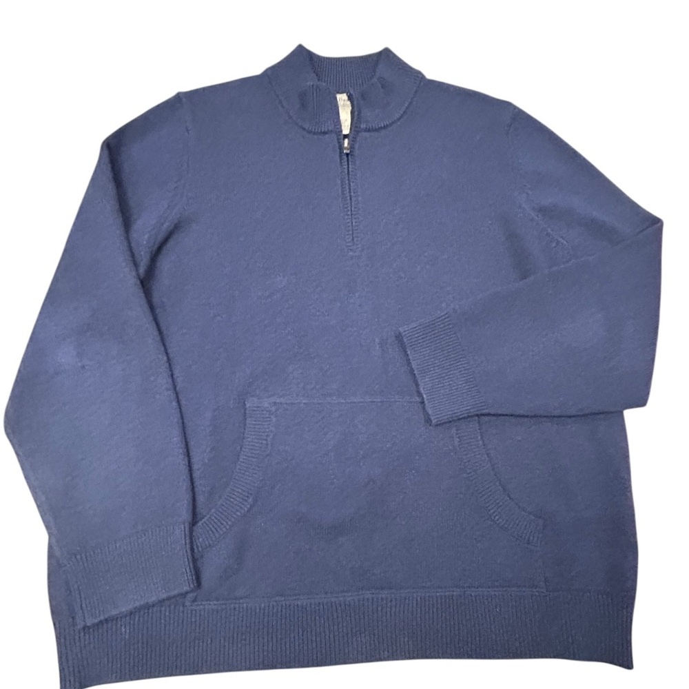 L. L. Bean Men’s Wicket Soft Cotton Cashmere Front Pocketed 1/4 Zip Sweater‎ XL